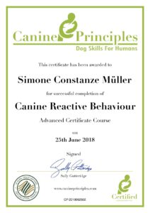 Canine Principles Zertifikat Simone Constanze Müller